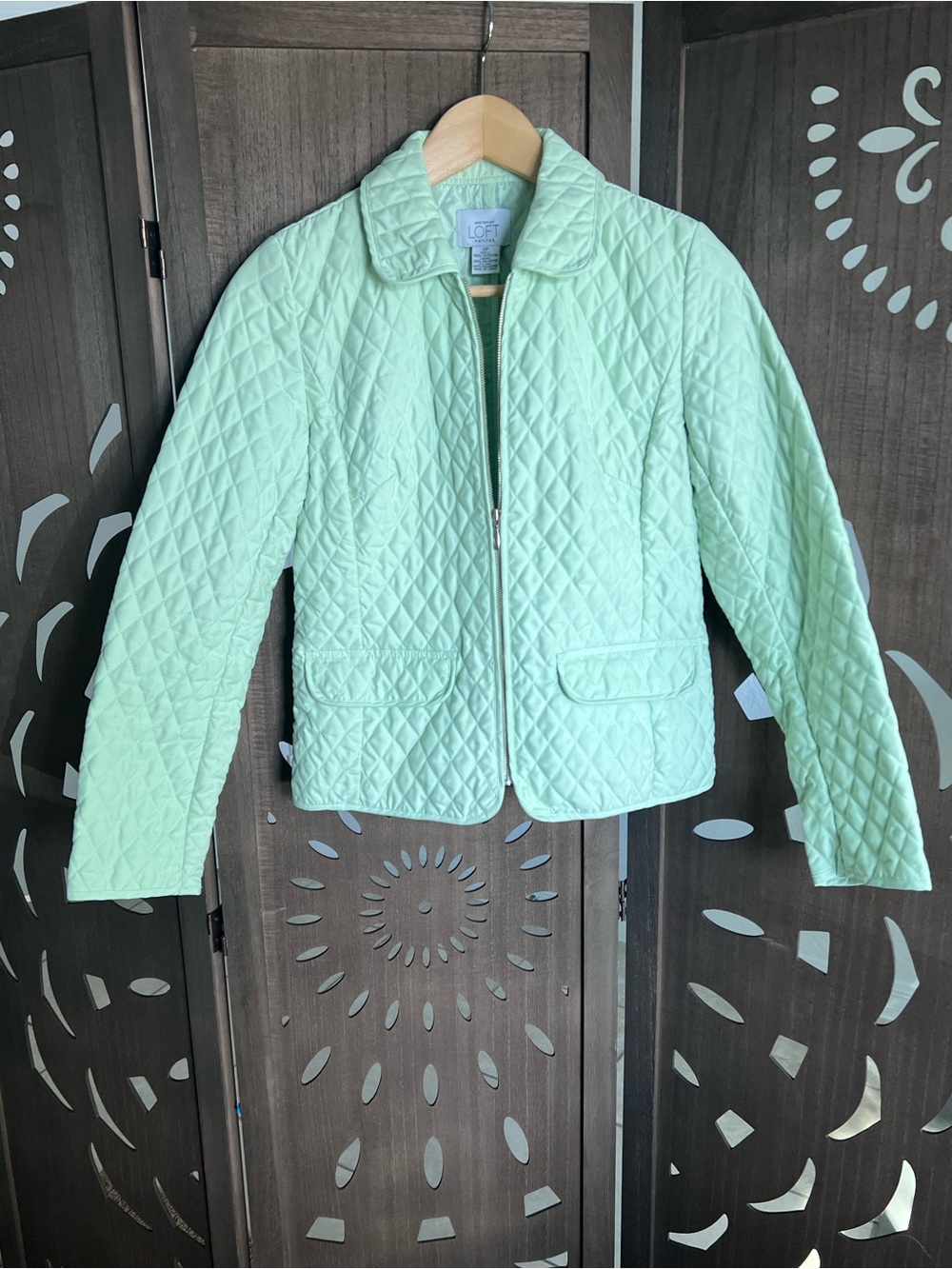 LOFT Mint Quilted Lightweight Puffer Jacket